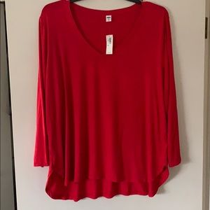 Old Navy Red NWT long-sleeved tunic top Size XXL